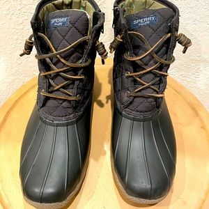 Sperry | Black Quilted Nylon Winter/Rain Boots